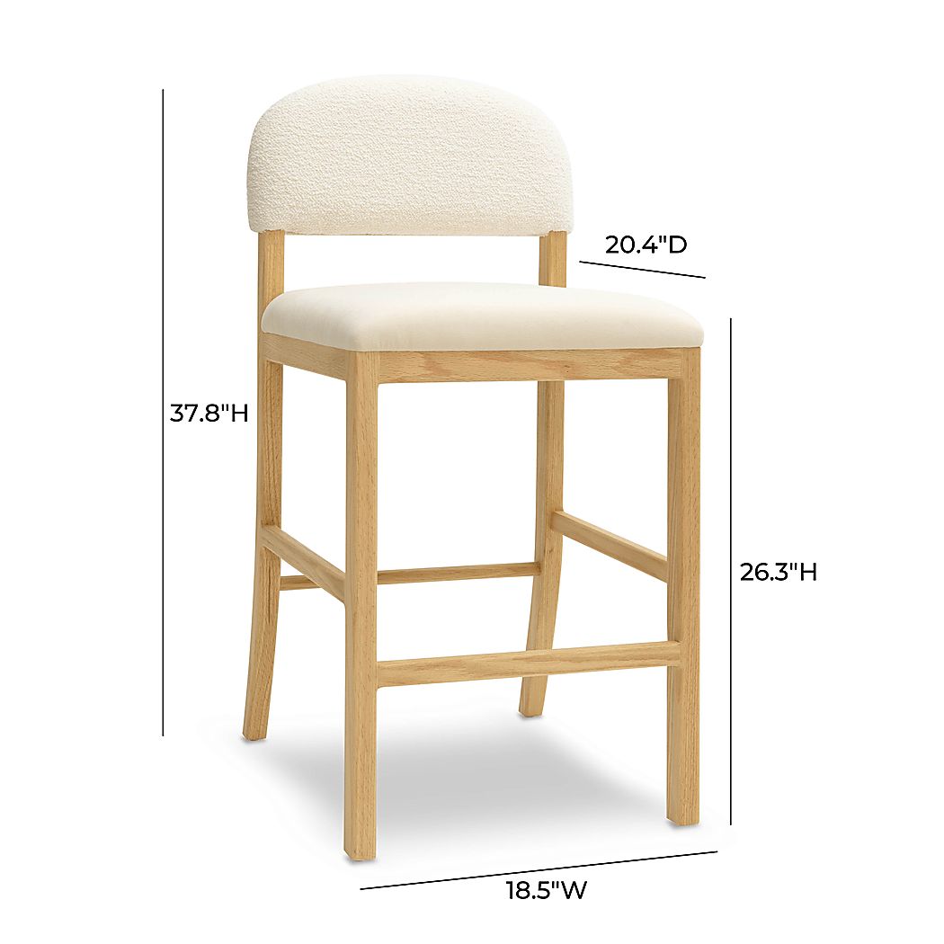 Dakotay Cream Counter Height Stool - Thumbnail 5