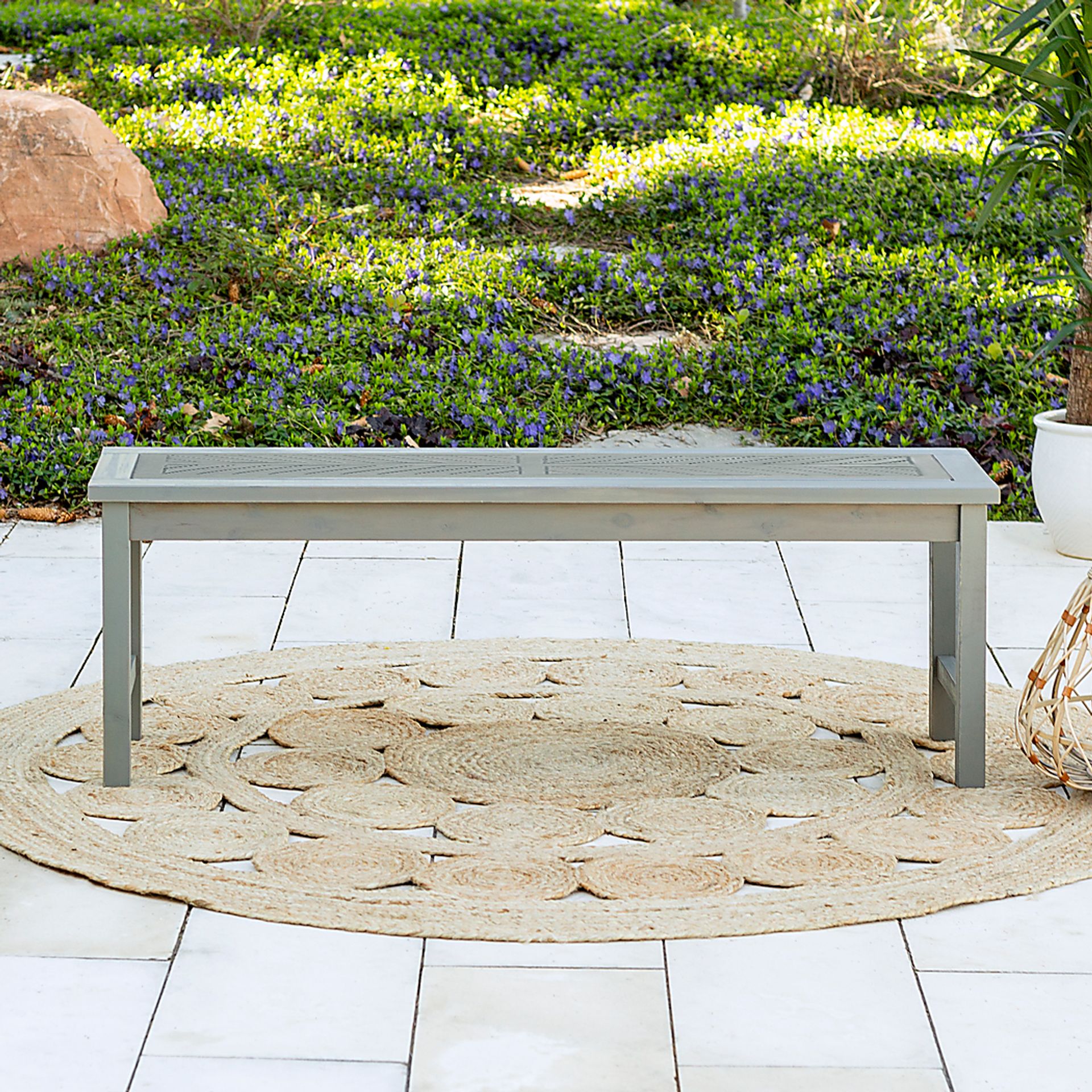 Dalea Gray Outdoor Accent Bench - Image 3