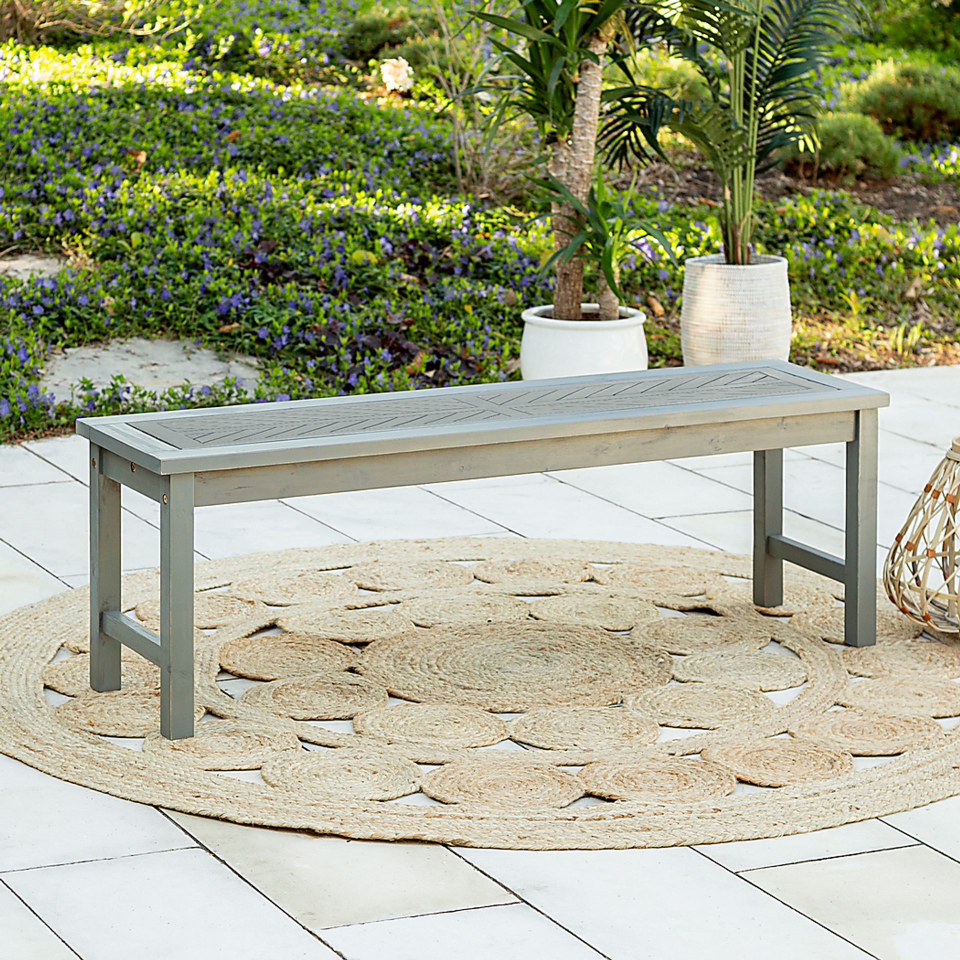 Dalea Gray Outdoor Accent Bench - Image 4