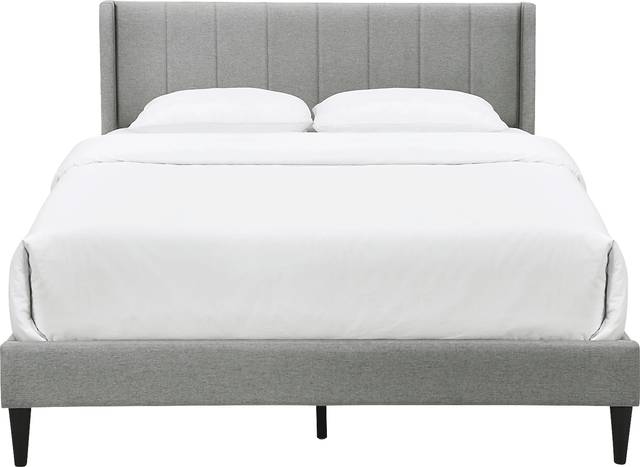 Dalecarla Gray King Platform Bed - Thumbnail - Image 2