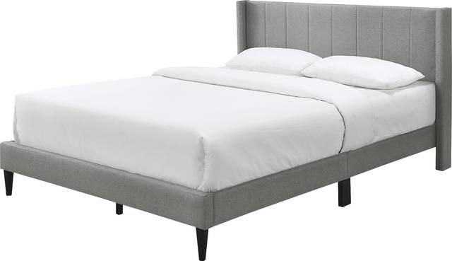 Dalecarla Gray King Platform Bed - Thumbnail - Image 1