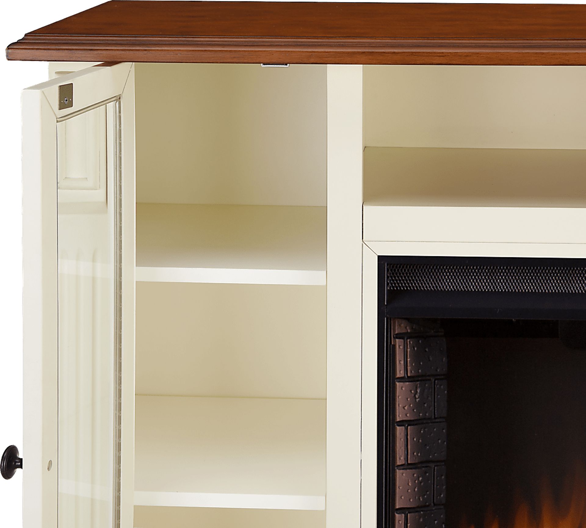 Dalecroft White 52 in. Console with Electric Fireplace - Image 6