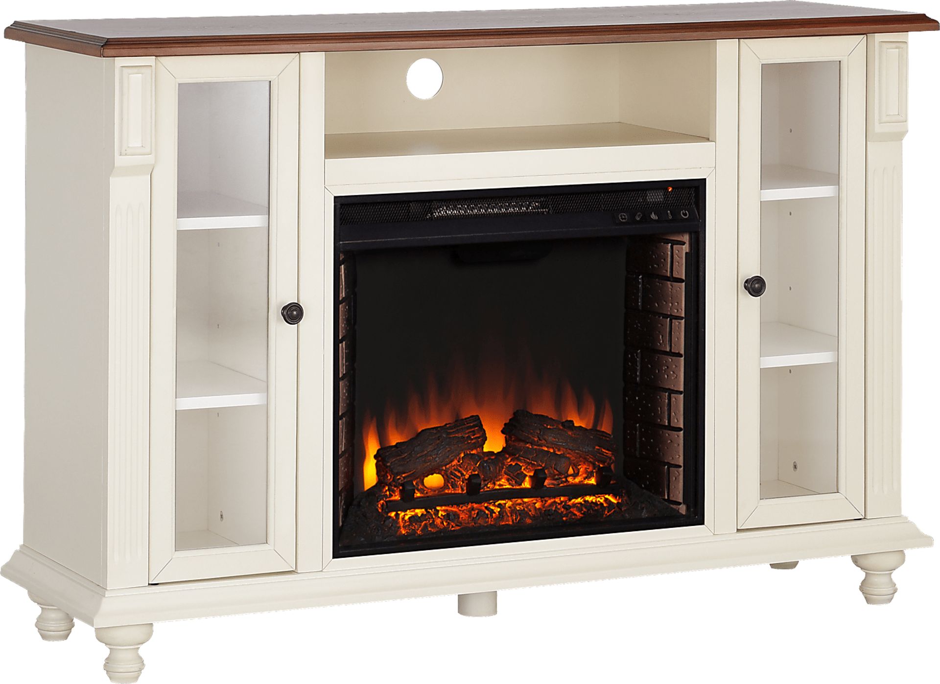 Dalecroft White 52 in. Console with Electric Fireplace - Image 1