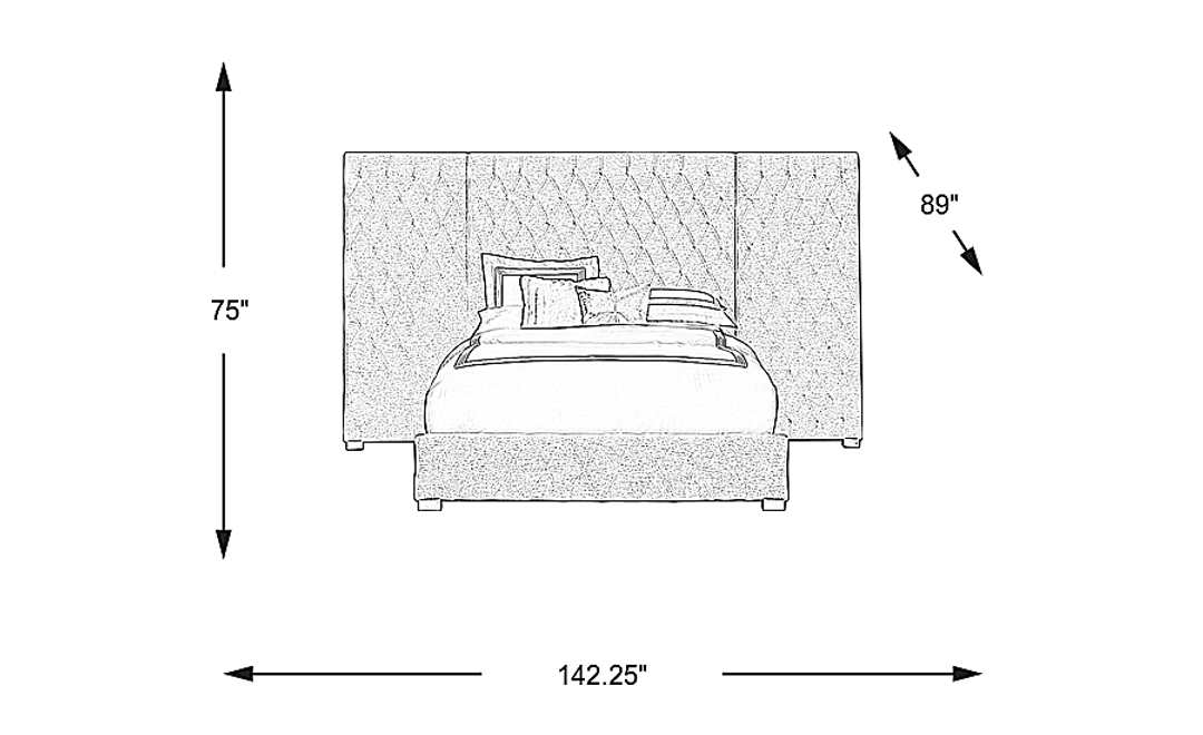 Dalena Blue 5 Pc King Wall Bed