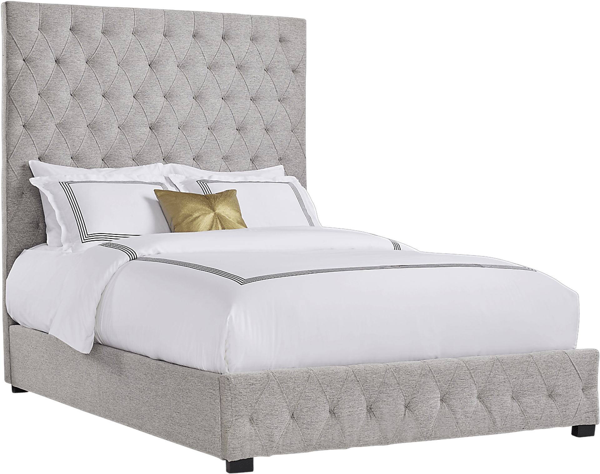Dalena Gray 3 Pc Queen Upholstered Bed - Image 2