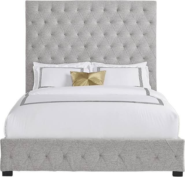 Dalena Gray 3 Pc Queen Upholstered Bed - Thumbnail - Image 1