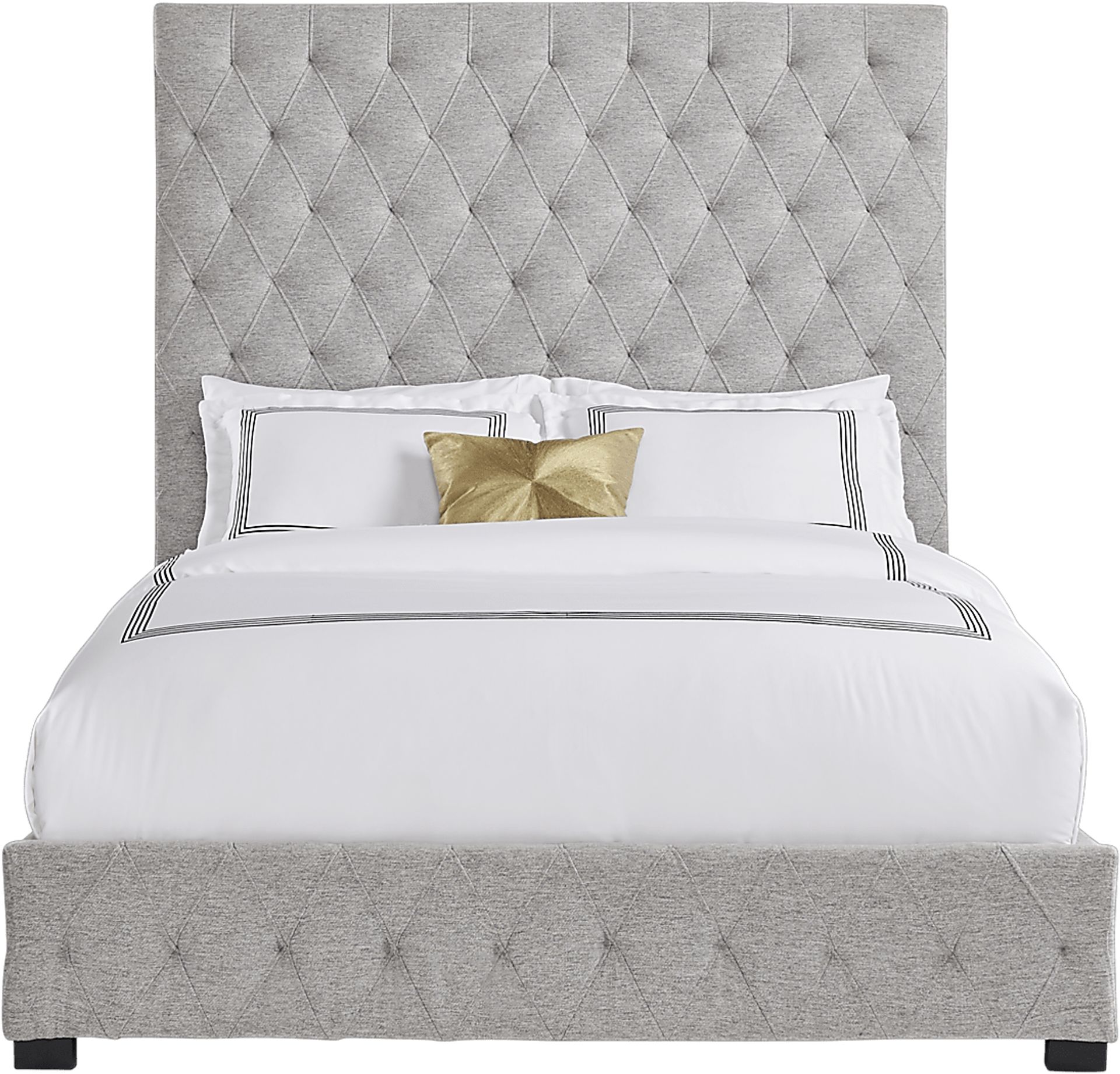 Dalena Gray 3 Pc Queen Upholstered Bed - Image 1