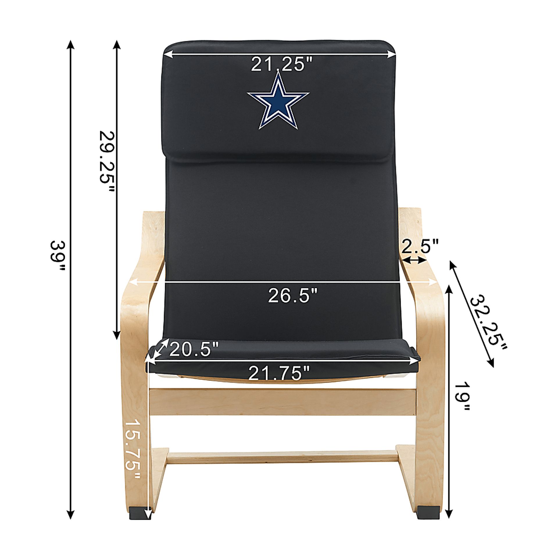 Dallas Cowboys Black Accent Chair - Image 5