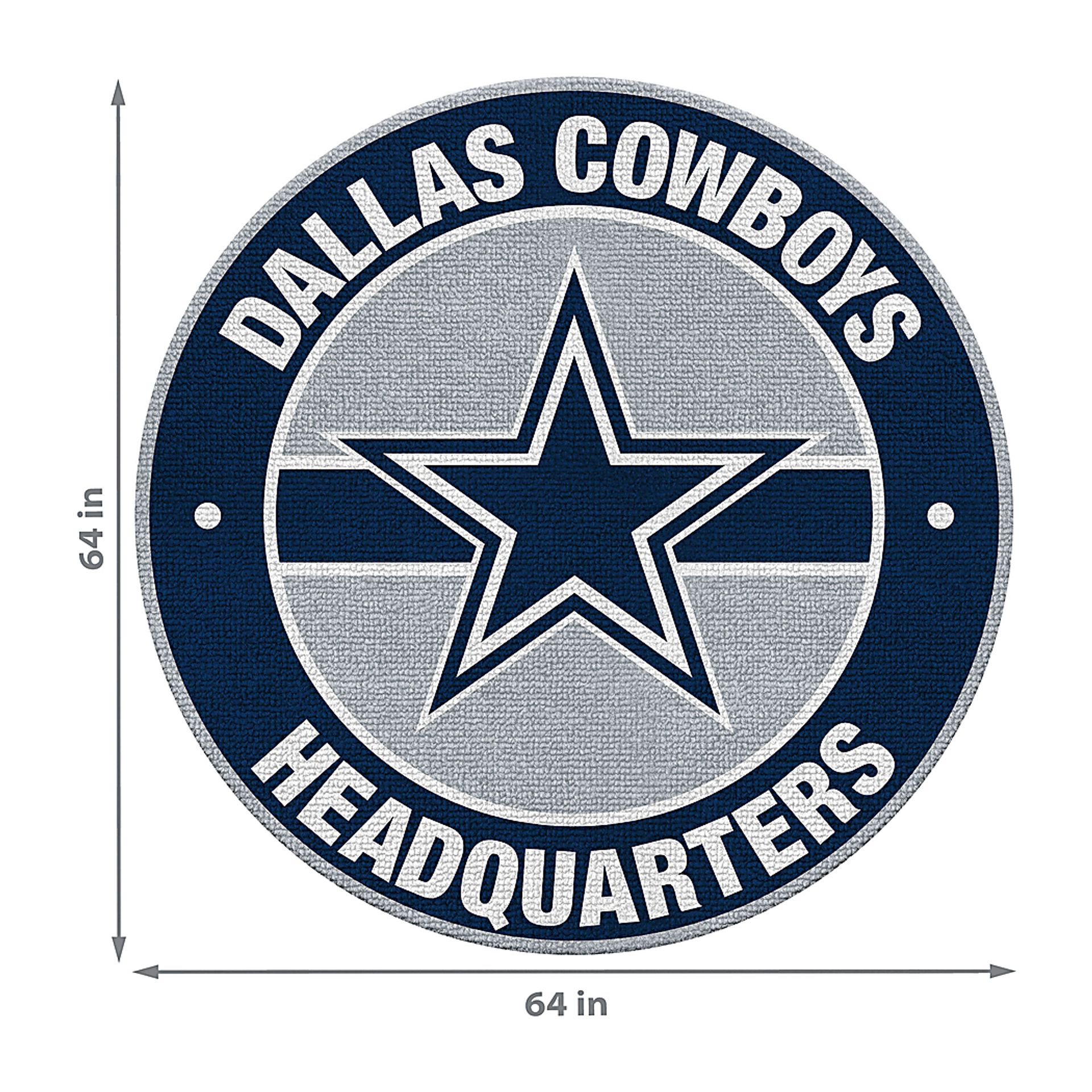 Dallas Cowboys Blue 5' Round Headquarters Rug - Image 2