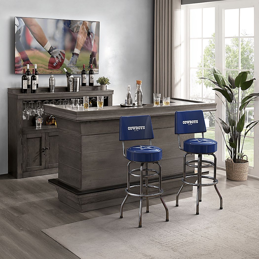 Dallas Cowboys Blue Swivel Barstool with Back - Thumbnail 3