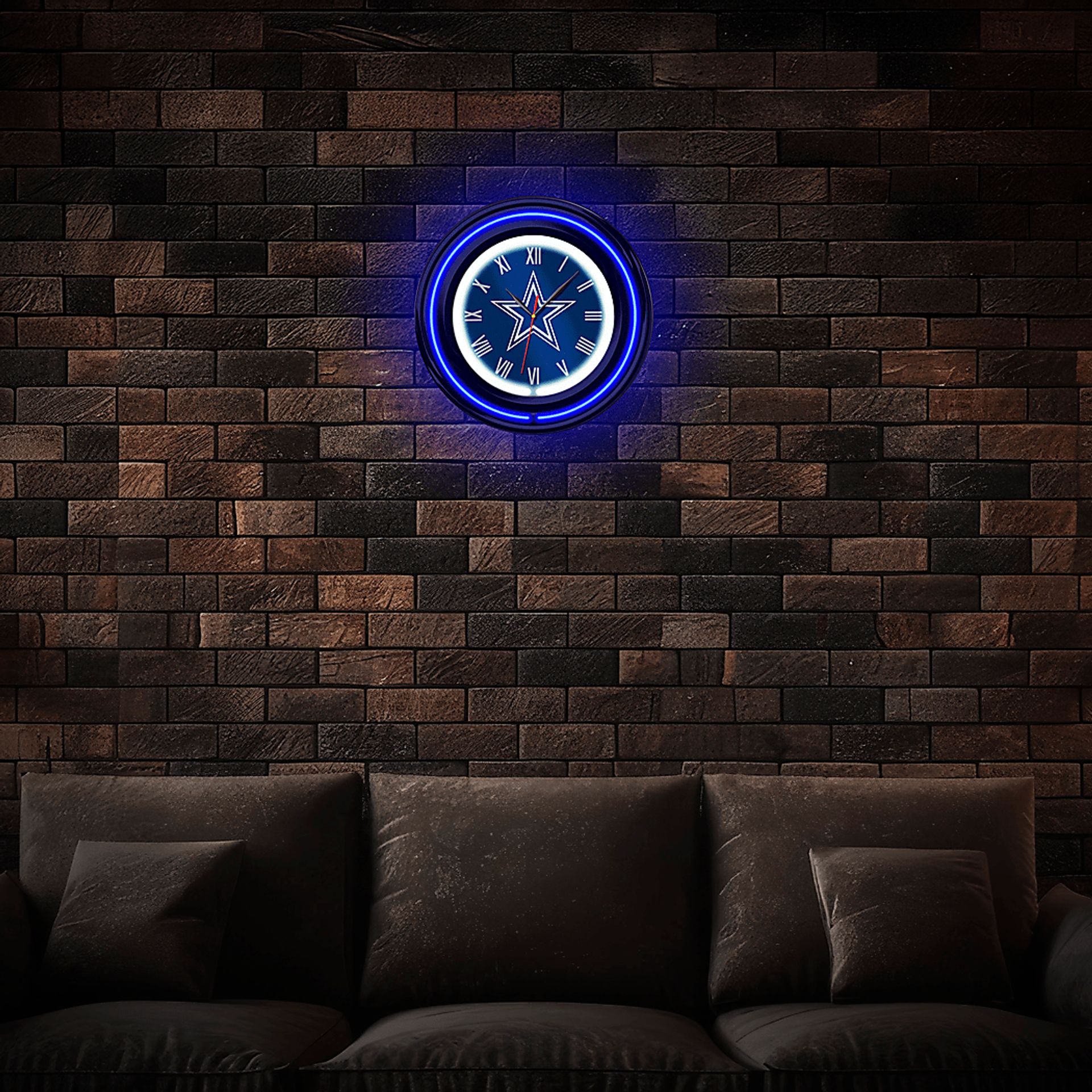 Dallas Cowboys Blue Neon Wall Clock - Image 2