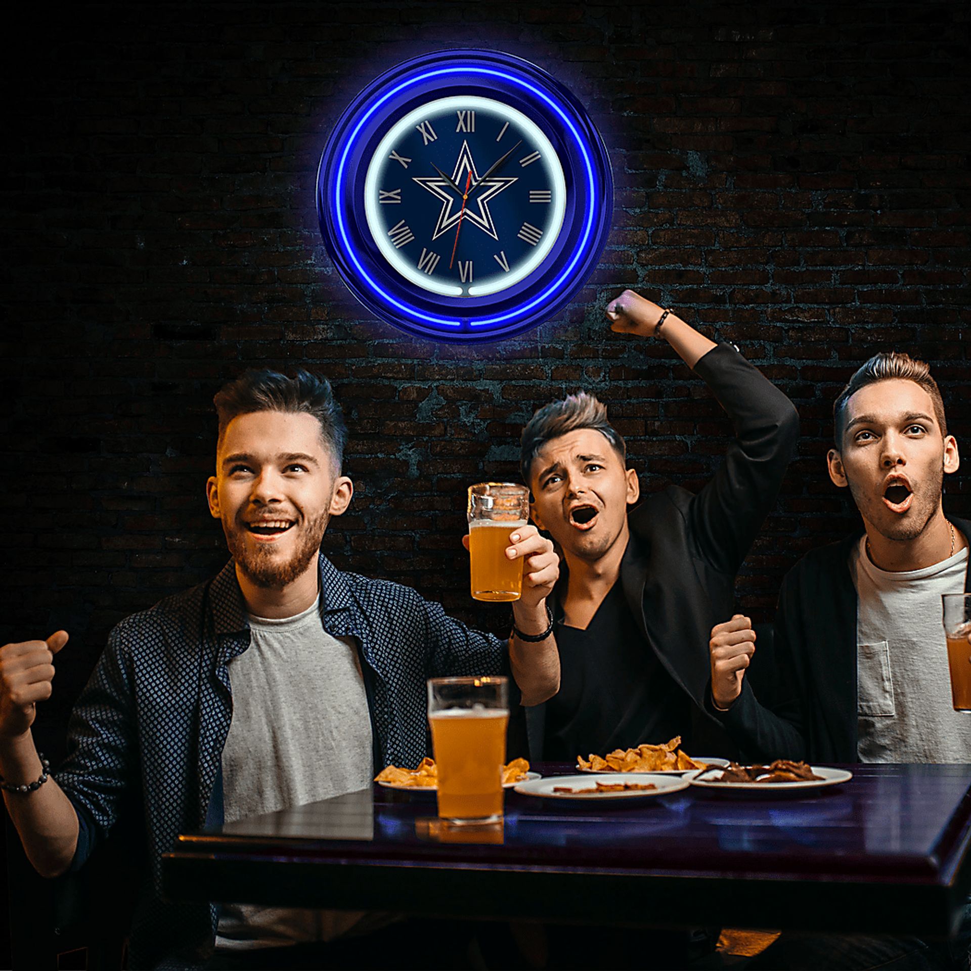 Dallas Cowboys Blue Neon Wall Clock - Image 5