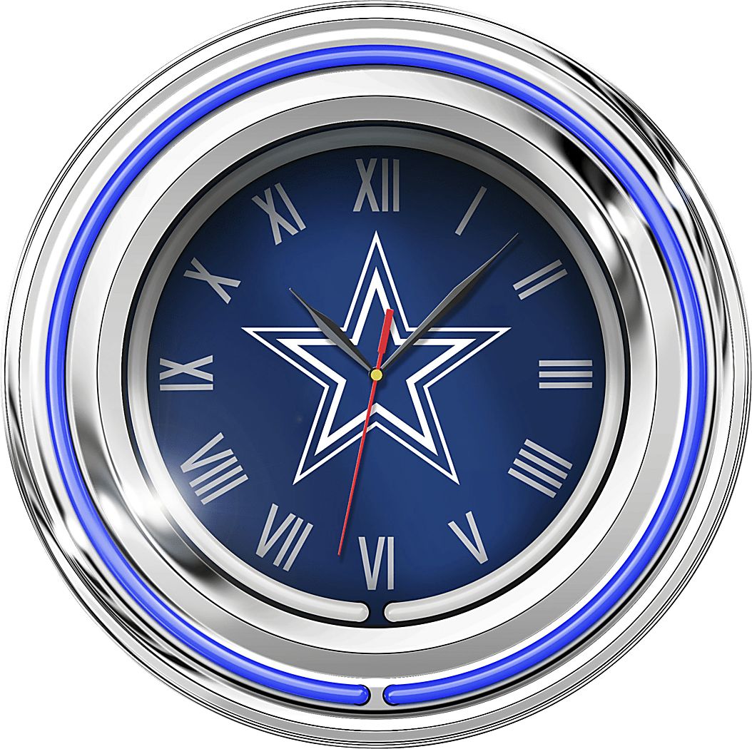 Dallas Cowboys Blue Neon Wall Clock