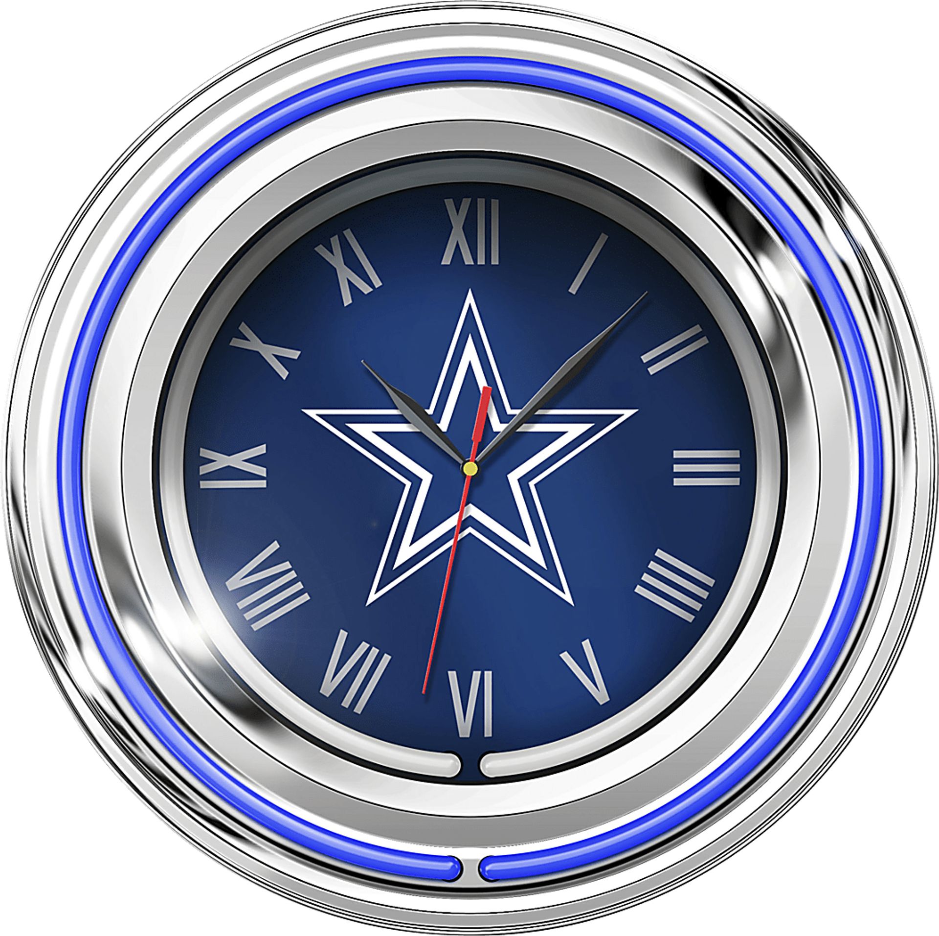 Dallas Cowboys Blue Neon Wall Clock - Image 1