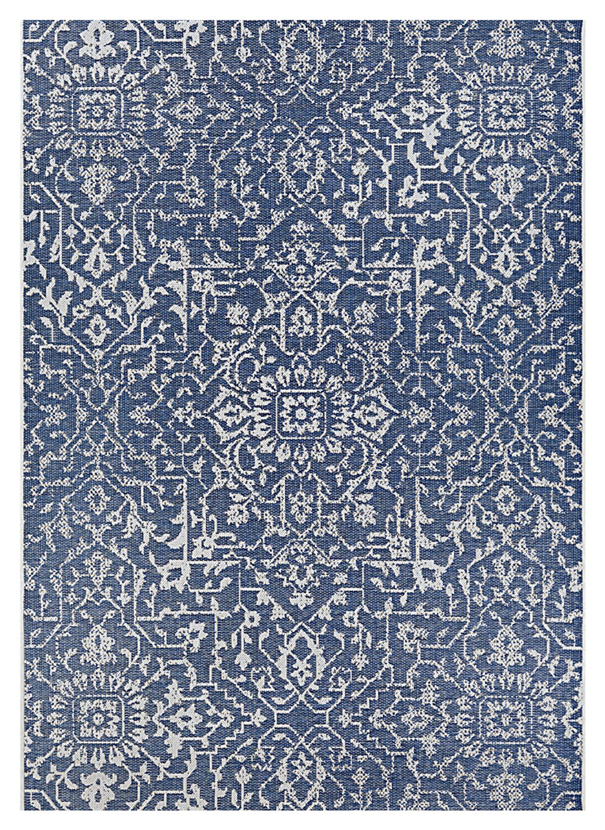 Dalmally Navy Blue Polypropylene Fabric Outdoor Rug | Rooms to Go