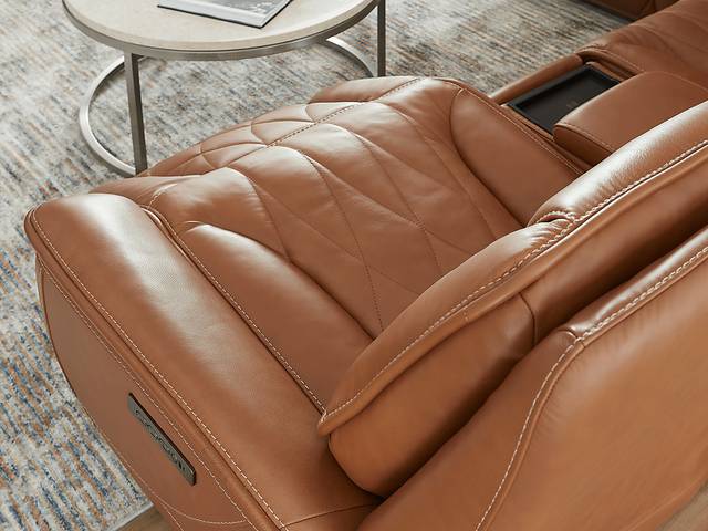 Dalton Brown Leather 9 Pc Triple Power Reclining Sectional Living Room - Thumbnail - Image 12