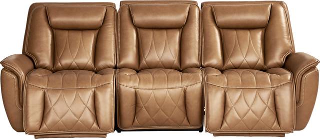Dalton Brown Leather 3 Pc Triple Power Reclining Sectional - Thumbnail - Image 2