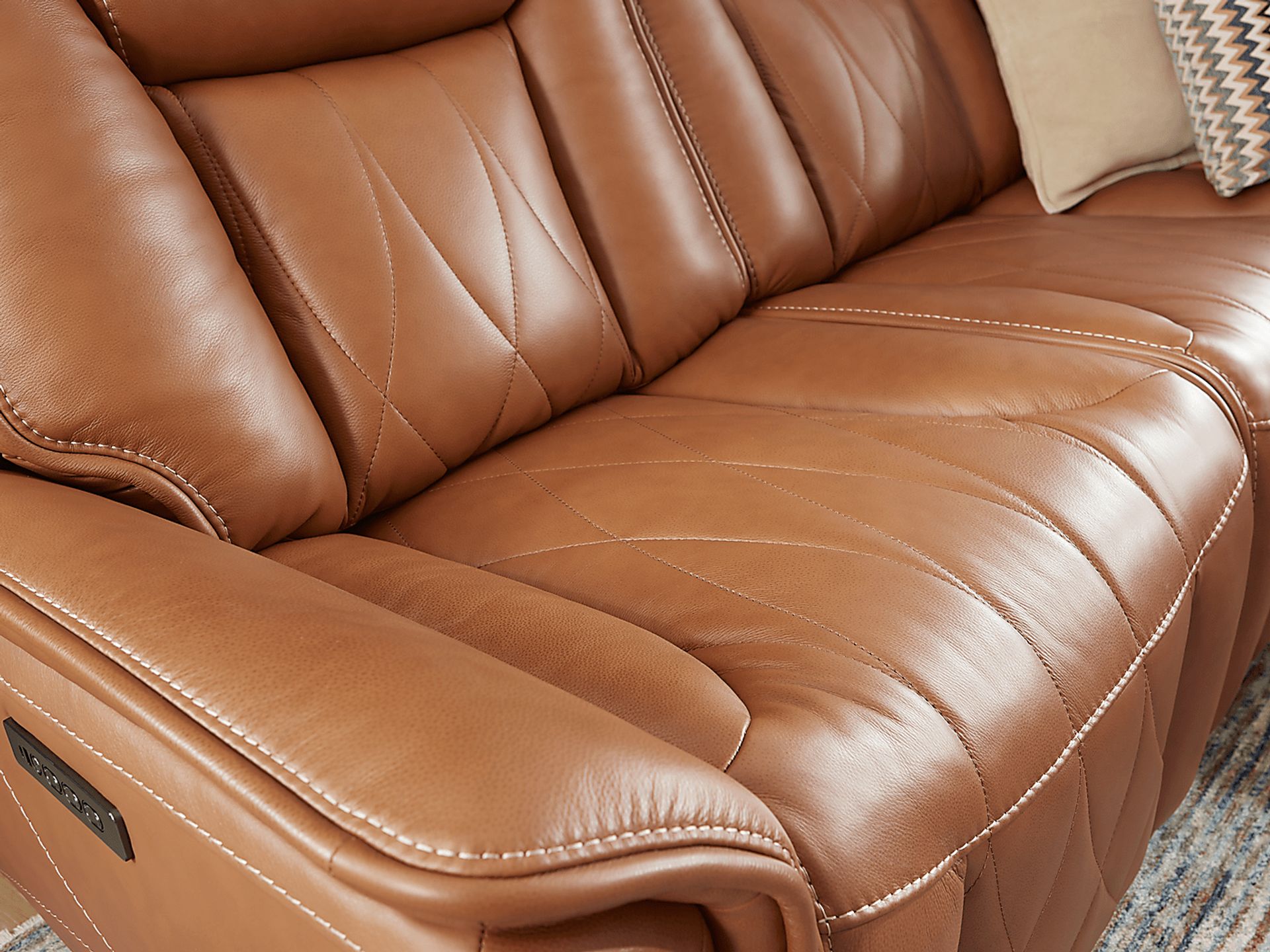 Dalton Brown Leather 3 Pc Triple Power Reclining Sectional - Image 4