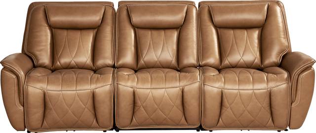 Dalton Brown Leather 3 Pc Triple Power Reclining Sectional - Thumbnail - Image 1