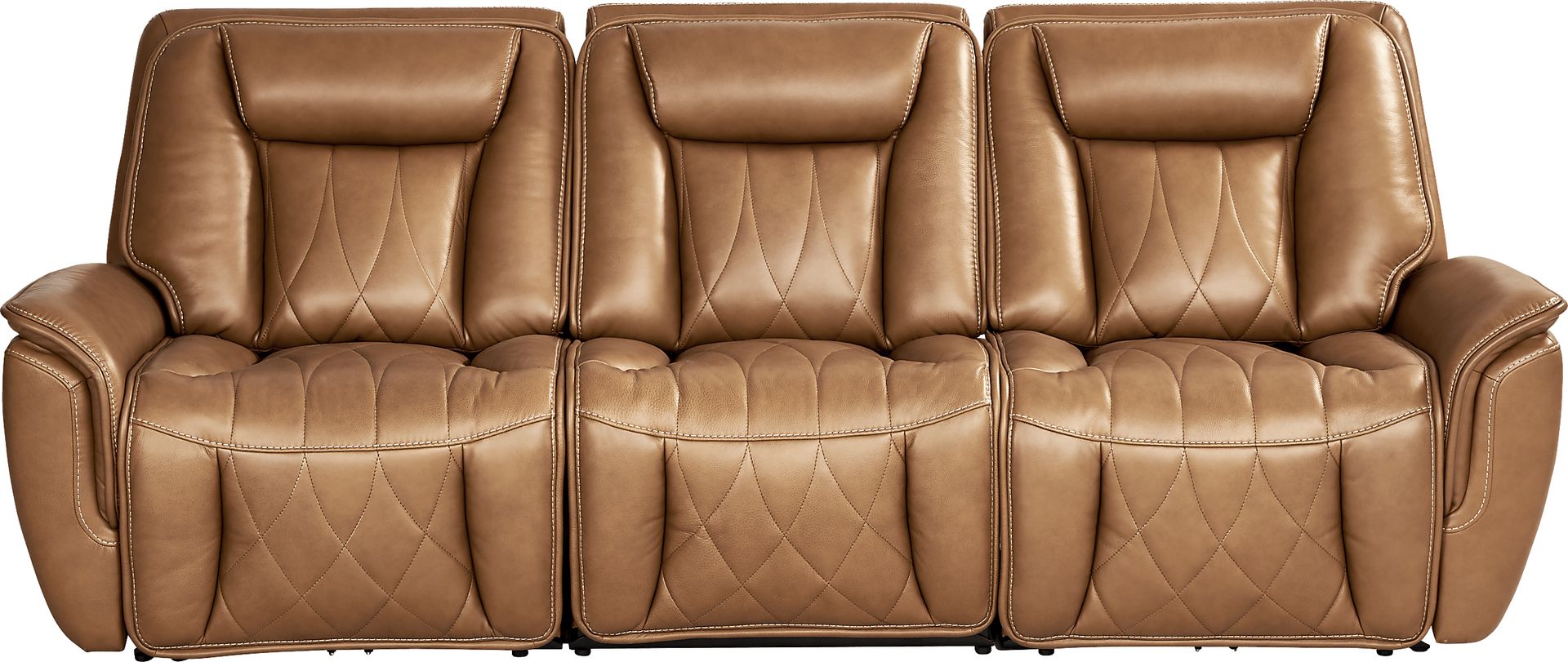 Dalton Brown Leather 3 Pc Triple Power Reclining Sectional - Image 1