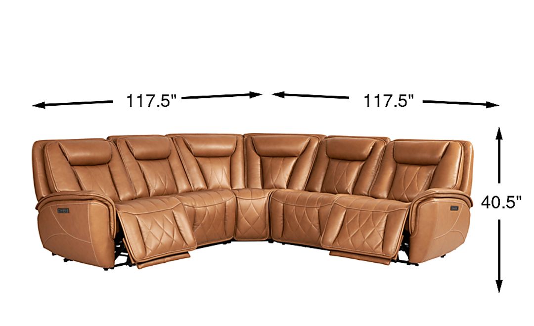 Dalton Leather 5 Pc Triple Power Reclining Sectional
