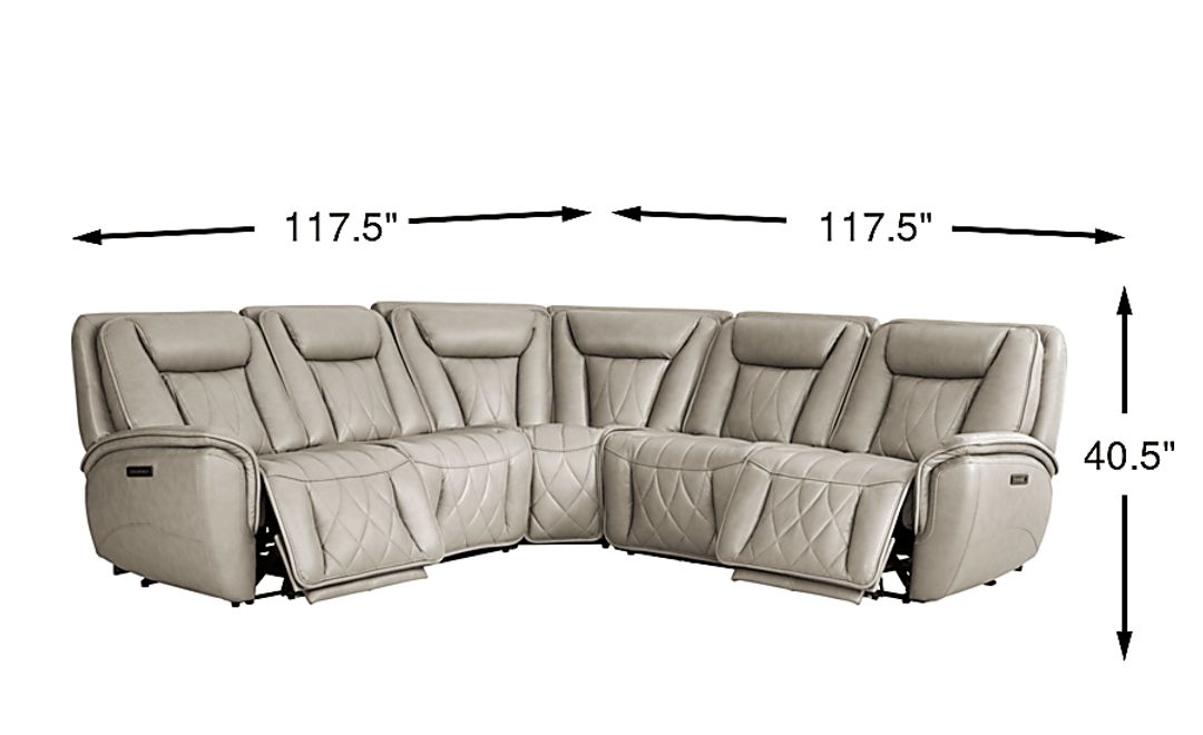 Dalton Leather 5 Pc Triple Power Reclining Sectional