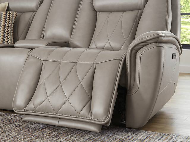 Dalton Gray Leather 8 Pc Triple Power Reclining Sectional Living Room - Thumbnail - Image 2