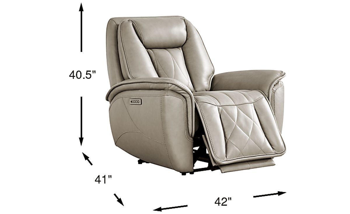 Dalton Gray Leather Triple Power Recliner | Rooms to Go