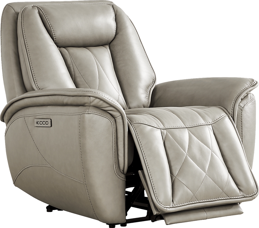 Dalton Gray Leather Triple Power Recliner