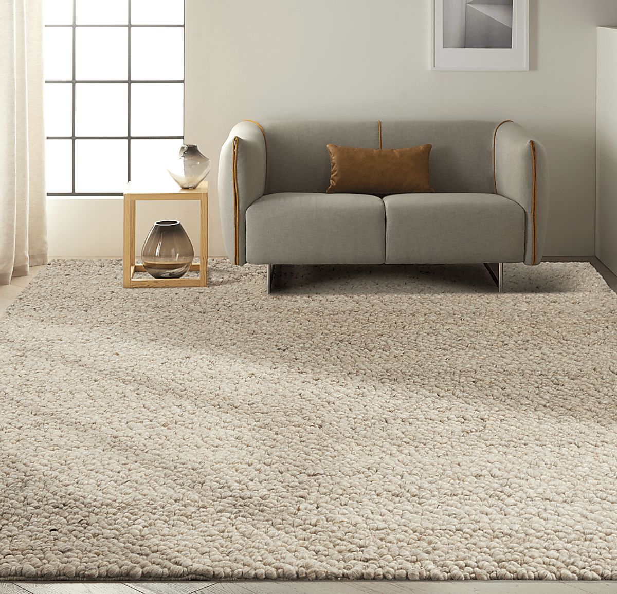 Rug Boutique Damaris Mocha Brown Wool Fabric | Rooms to Go