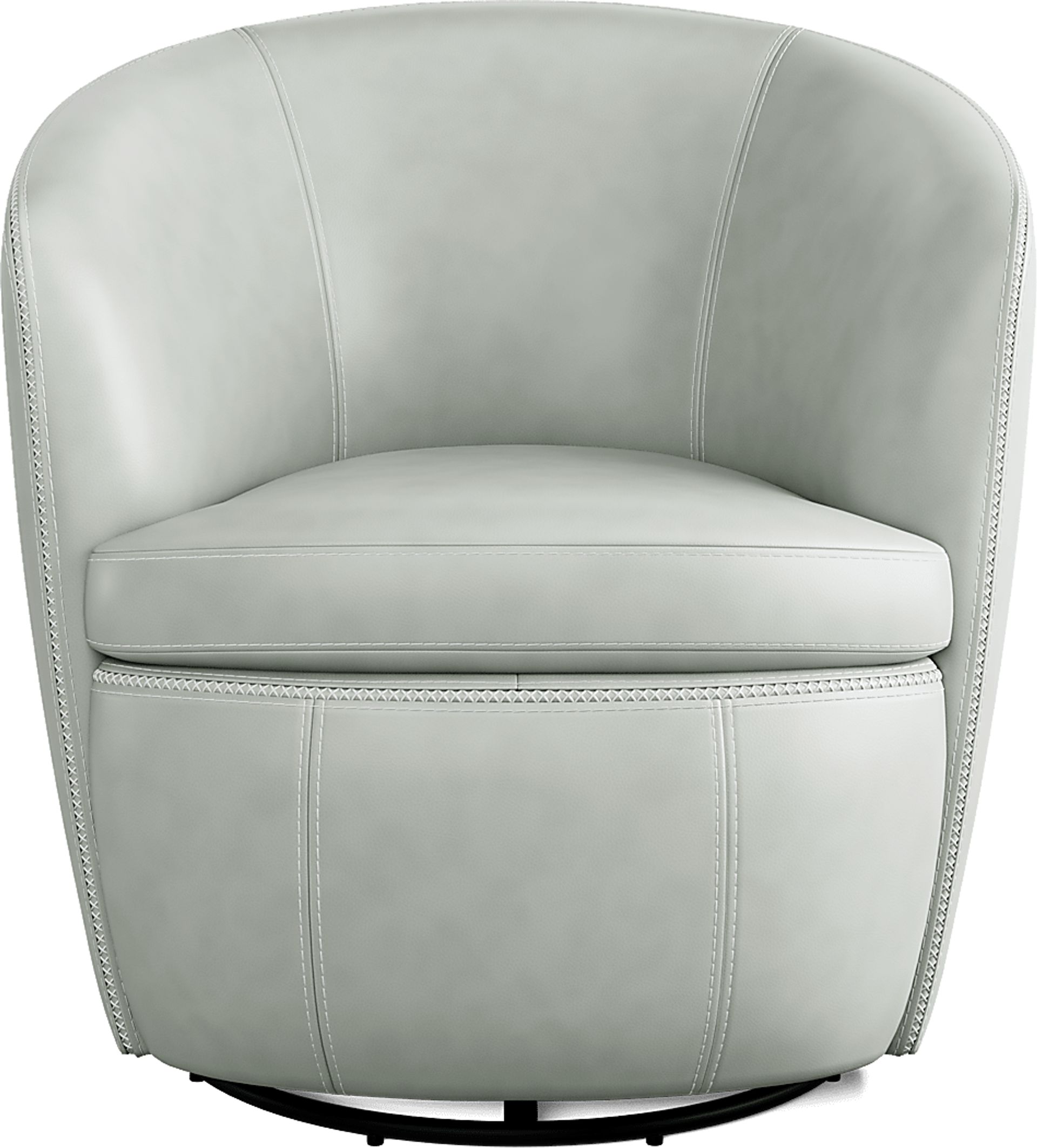Damascus Aqua Leather Swivel Chair - Image 2