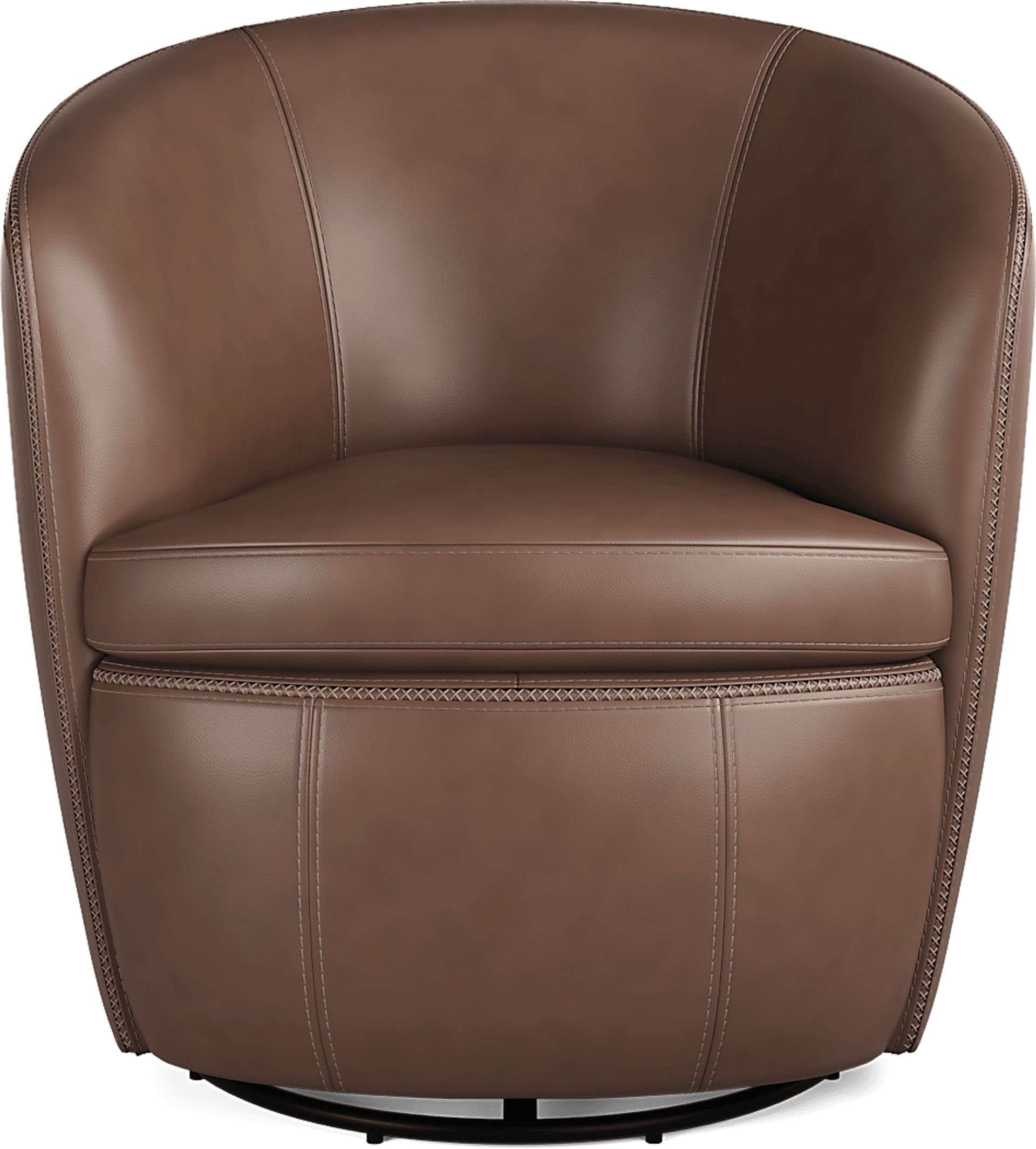 Damascus Brown Leather Swivel Chair - Image 2