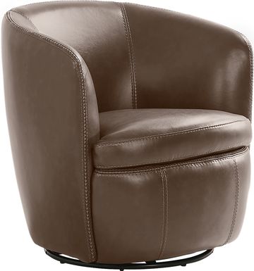 Damascus Leather Swivel Accent Chair
