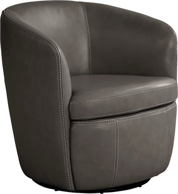 Damascus Leather Swivel Accent Chair