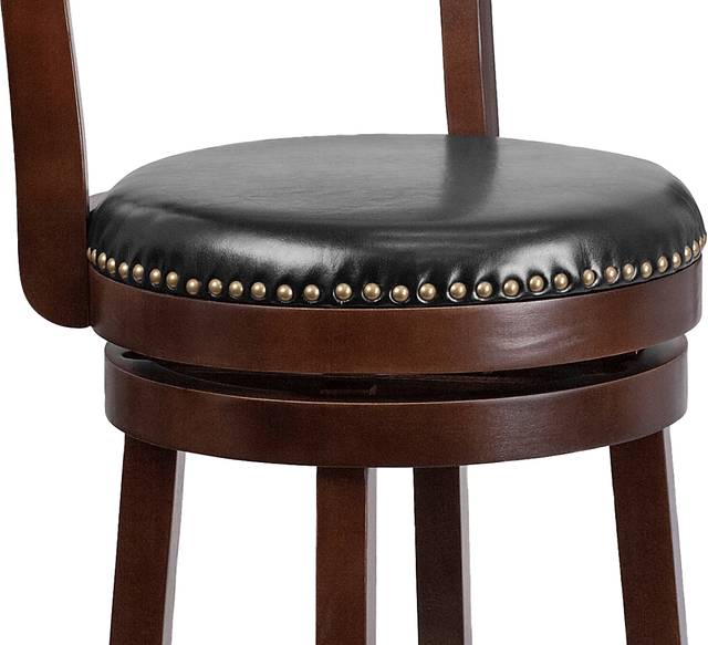 Damen Black Swivel Barstool - Thumbnail - Image 2