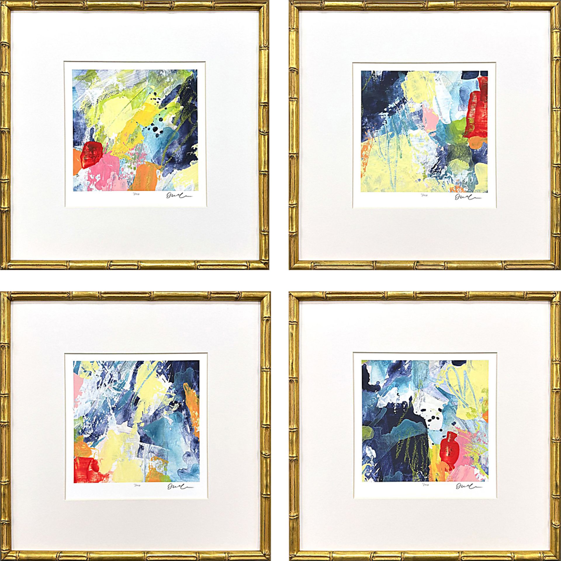 Damiyen Blue Artwork, Set of 4 - Image 1