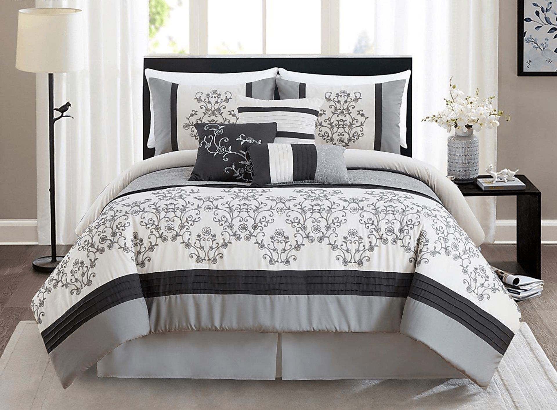 Damola Gray 7 Pc King Comforter Set - Image 1