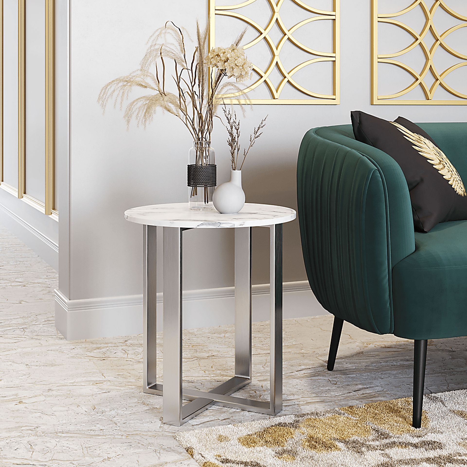 Dampezo White Accent Table - Image 5