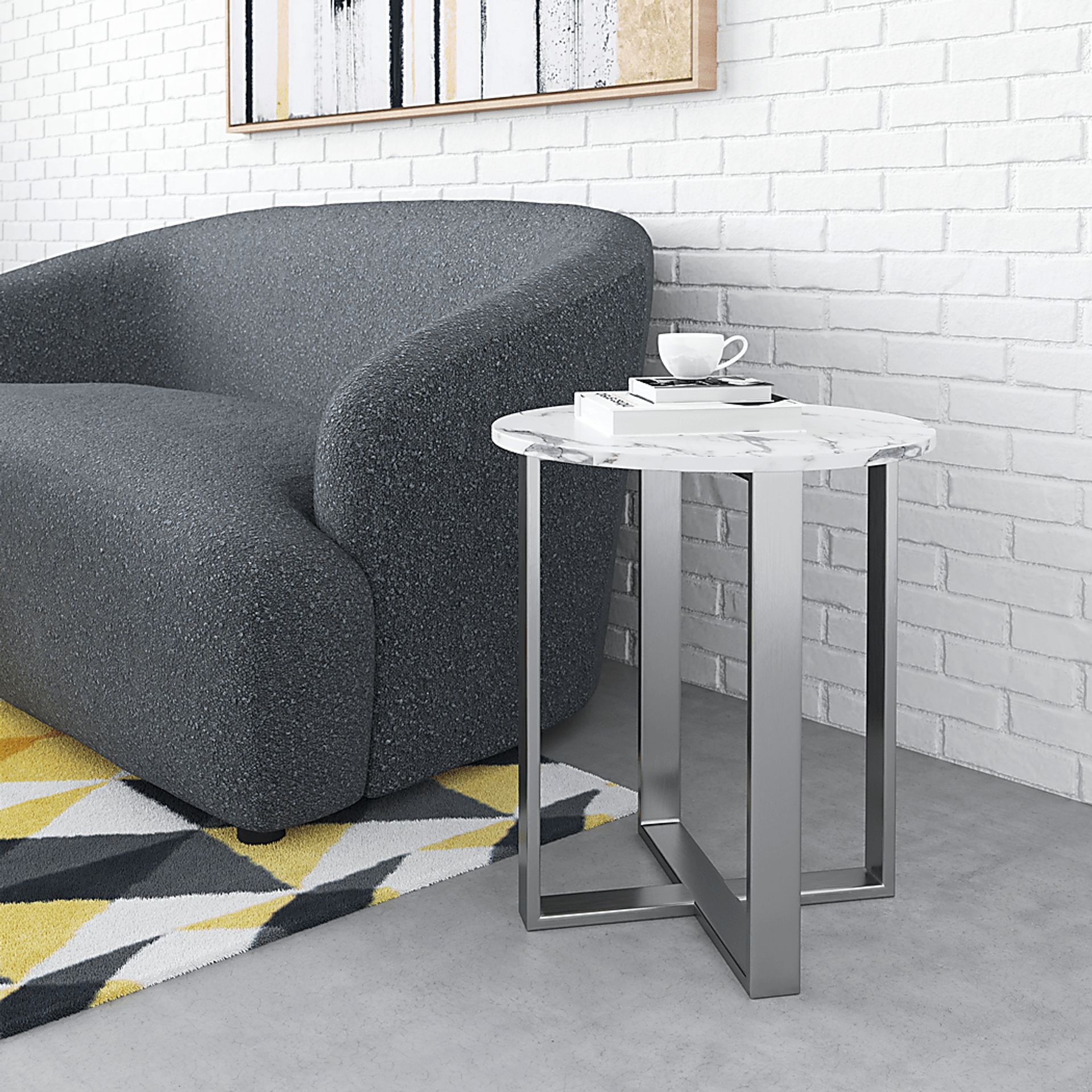 Dampezo White Accent Table - Image 6