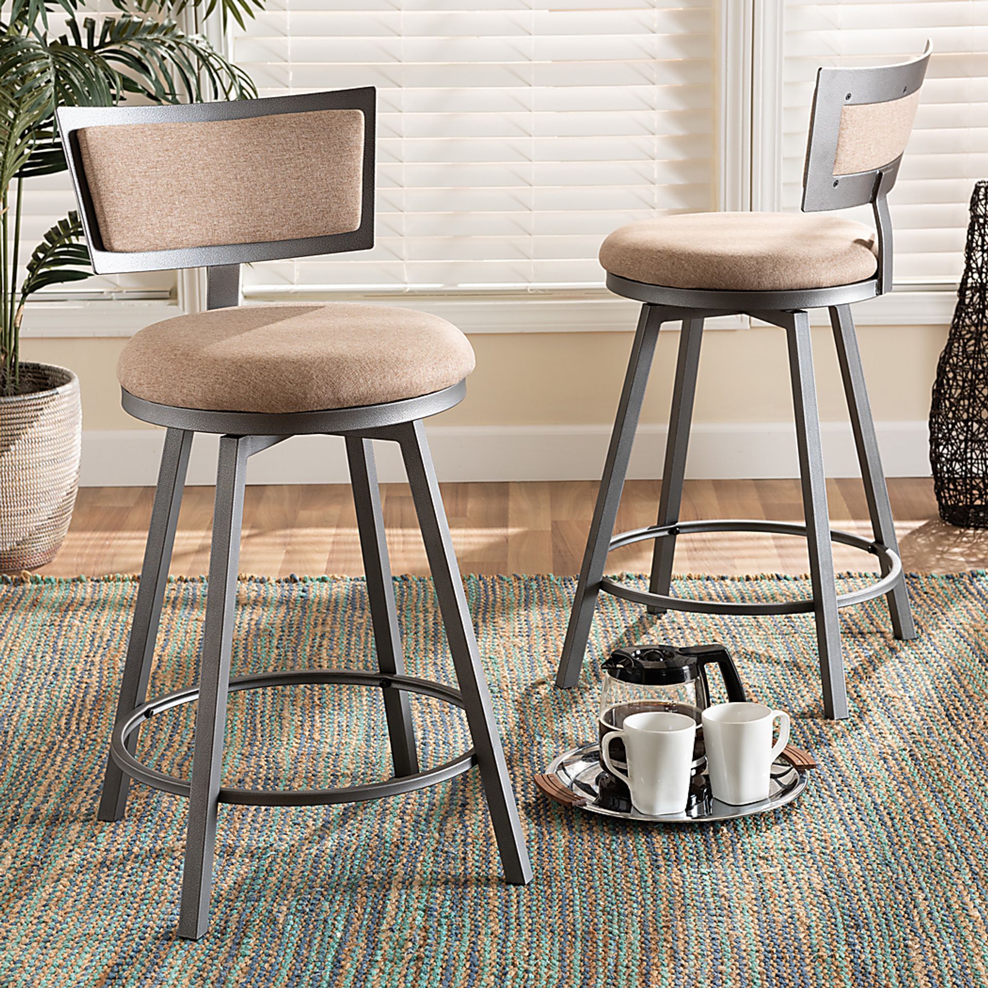 Damson Brown Counter Height Stool, Set of 2 - Image 6