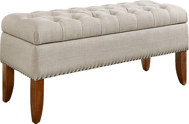 Dana Beige Storage Bench - Thumbnail - Image 1