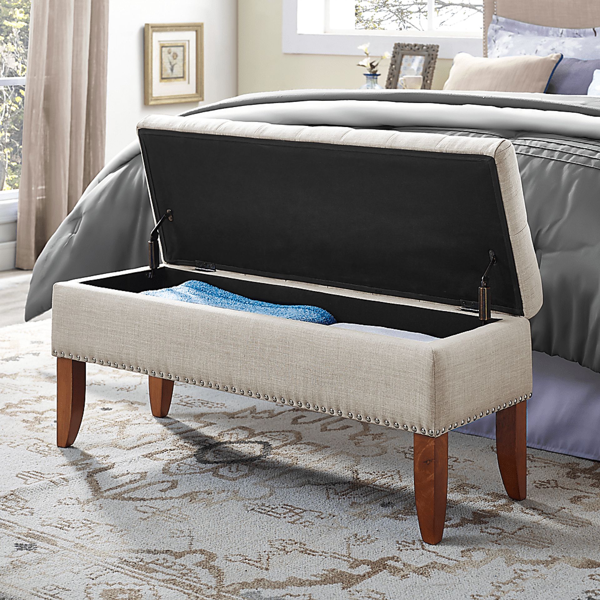 Dana Beige Storage Bench - Image 3
