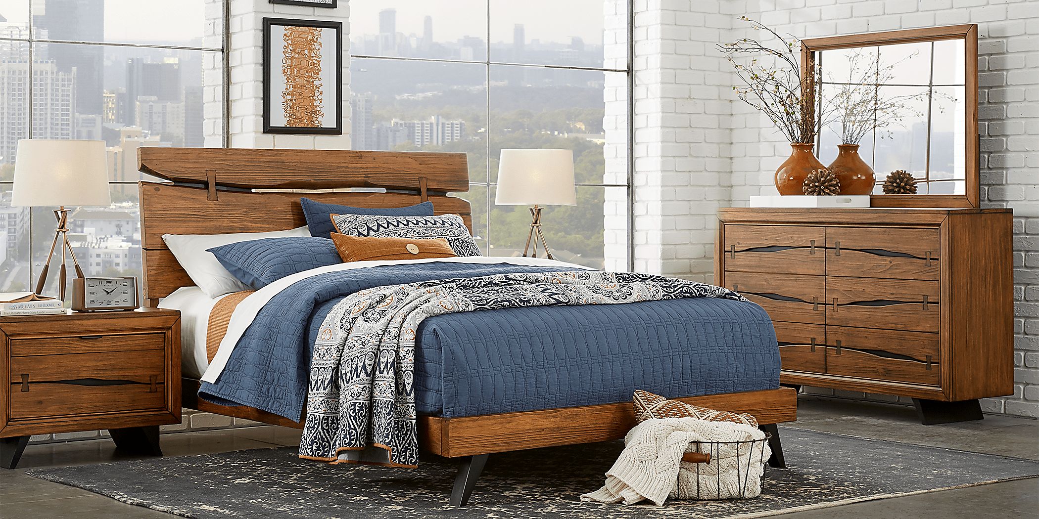 Dana Point Brown 7 Pc Queen Panel Bedroom - Rooms To Go