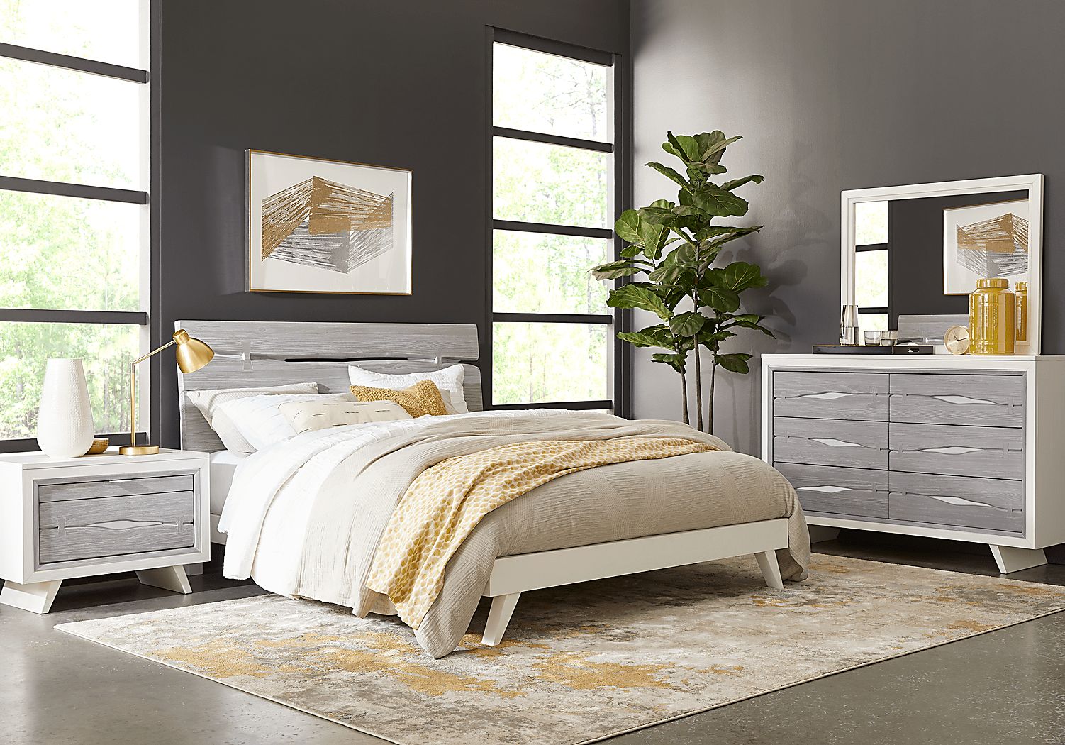 Dana Point 5 Pc White Colors,White Queen Bedroom Set With 3 Pc