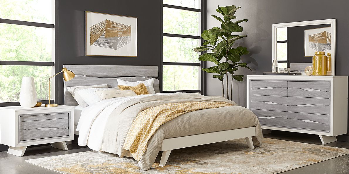 Dana Point White 6 Pc King Panel Bedroom