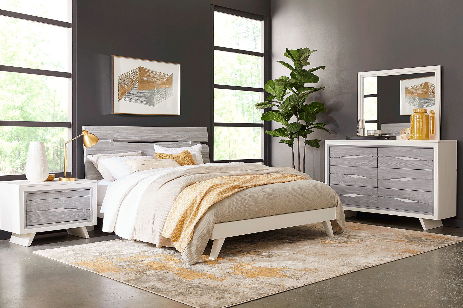 Dana Point White 8 Pc King Panel Bedroom - Image 1