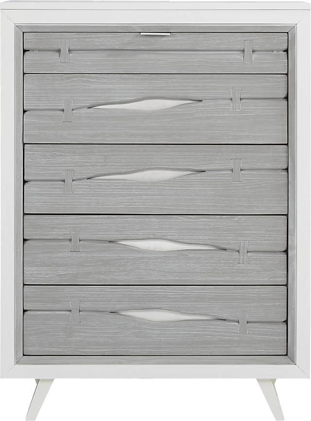 Dana Point White 5 Pc Queen Panel Bedroom - Thumbnail - Image 5