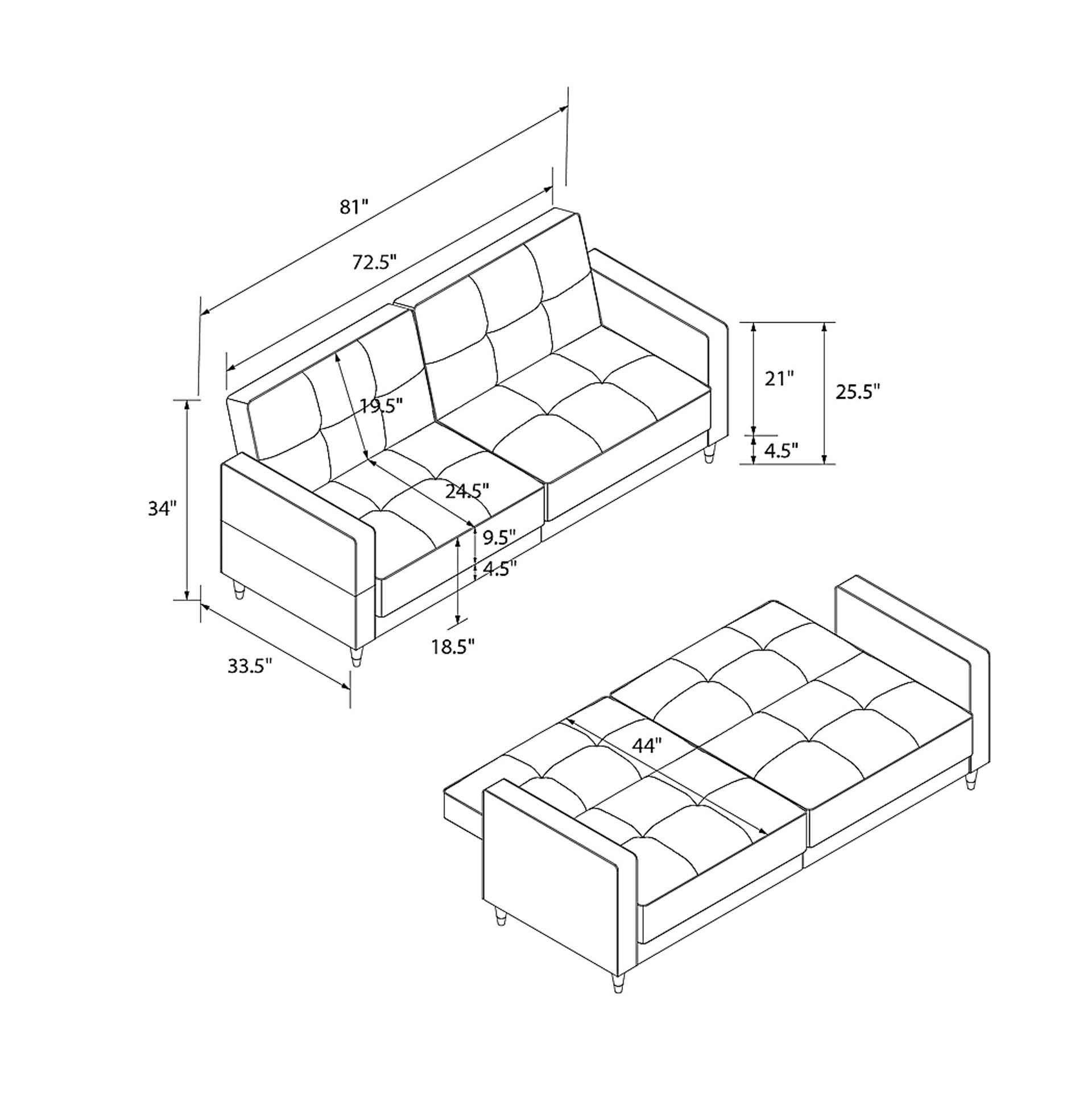 Danalu Blue Futon - Image 22
