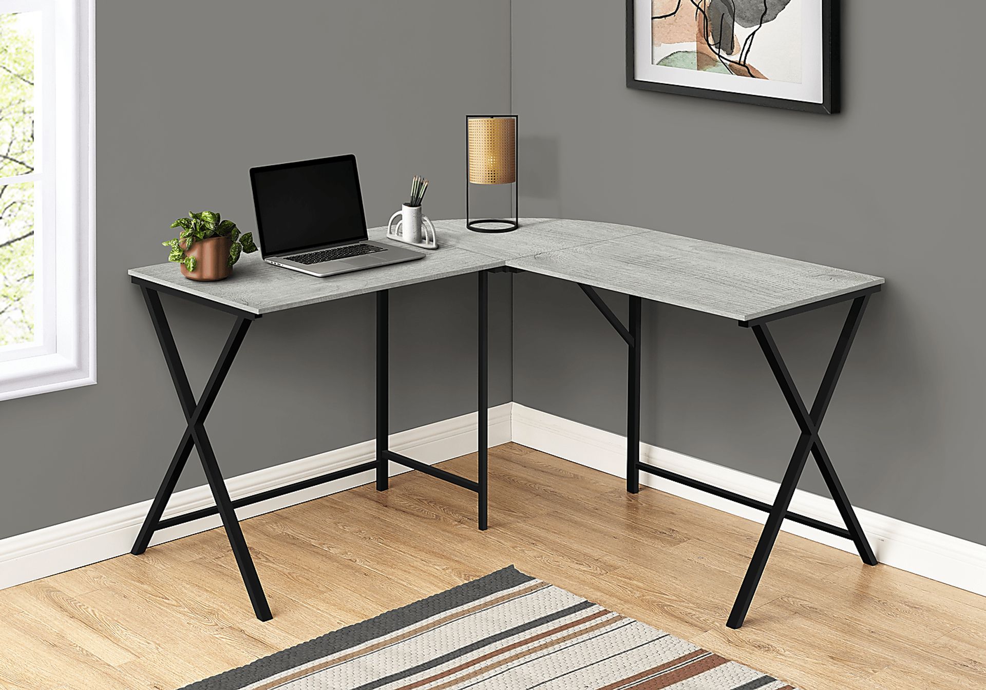 Danalyn Gray L-Shaped Computer Desk - Image 3