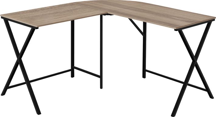 Danalyn Taupe L-Shaped Computer Desk